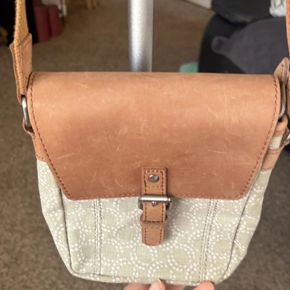 L.L.Bean Tan and Cream Crossbody Bag